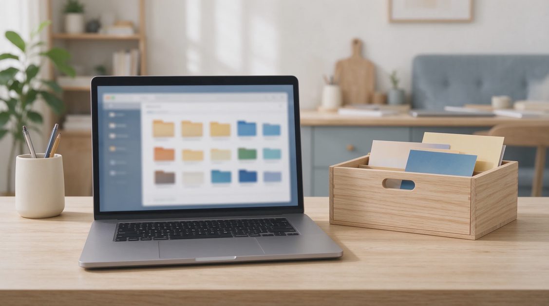 Folders Top-level categories mapped cleanly to the major areas of life and work. Inside each category the subfolders followed a consistent naming pattern
